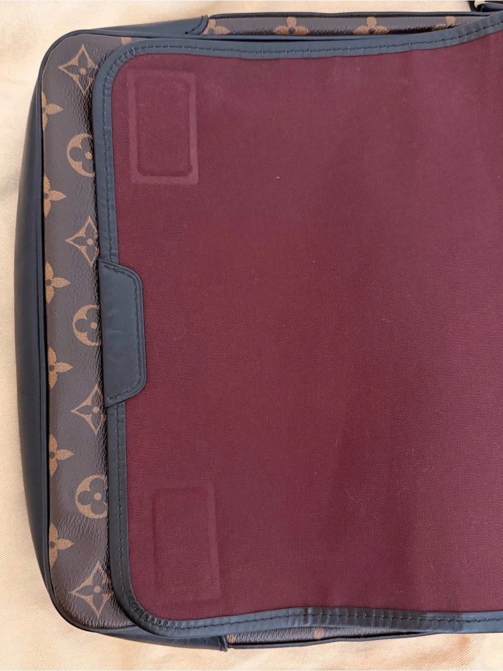 Louis Vuitton Brown Monogram Canvas Messenger with Black Strap